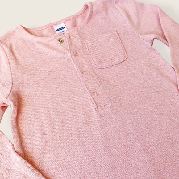 Old Navy Baby 18-24M Pink Knit Henley Snap Romper Jumpsuit - Picture 3 of 6